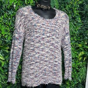 Torrid Fuzzy Knit Pullover Sweater Size 1X Multicolor Long Sleeve‎ 2885